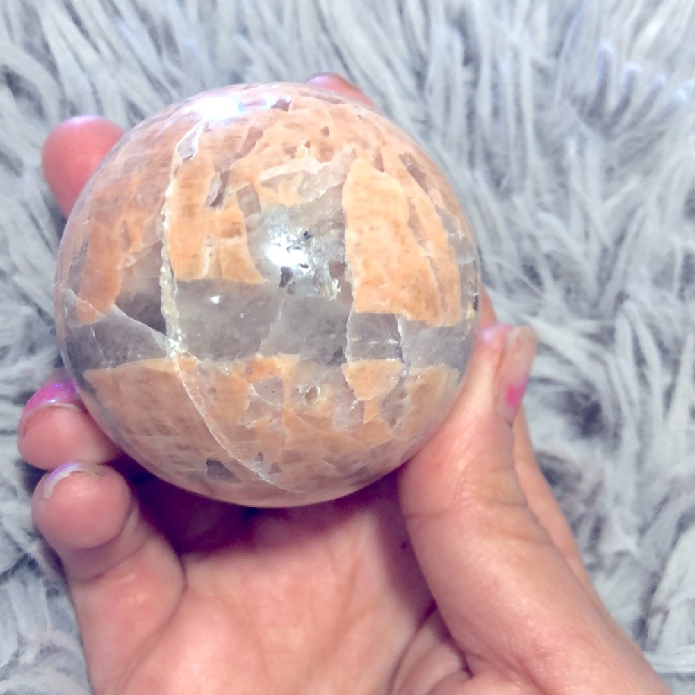 Peach Moonstone Crystal Sphere